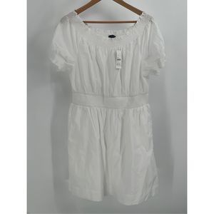 J. Crew Dress Women’s Size Large‎ White Short Sleeve Cotton New